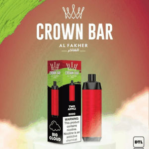 CROWN-BAR-ALFAKHER-TWO-APPLE-8000-PUFFS ALFAKHER CROWN BAR TWO APPLE – 8000 PUFFS